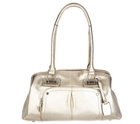 B. Makowsky Leather Triple Compartment Satchel with Front Pocket - A215065