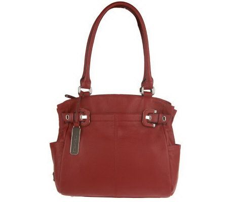 Tignanello Pebble Leather North/South Tote with Buckle Detail - A216765