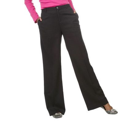 Isaac Mizrahi Live! Trouser Pants with Back Welt Pockets - A217665