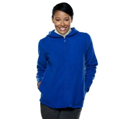 Denim & Co. Long Sleeve Zip Fleece Hoodie - A218965