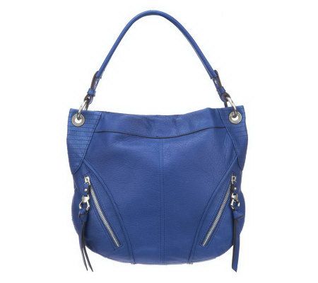 B. Makowsky Glove Leather Slouchy Hobo Bag with Zipper Pockets - A221265