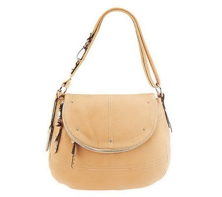 As Is B. Makowsky Leather Convertible Messenger Bag - A224465