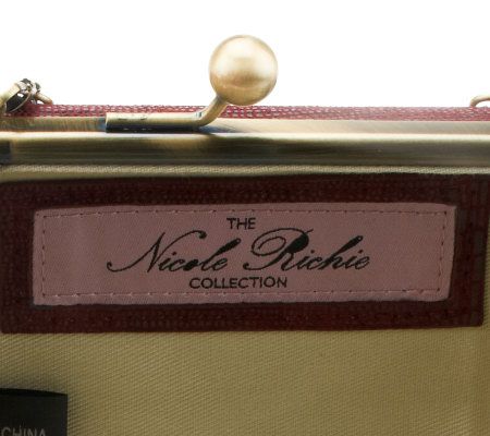 Nicole Richie Collection Lizard Embossed Leather Framed Clutch