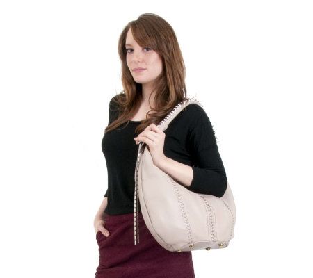 orYANY Leather Mary Anne Hobo with Woven Accents