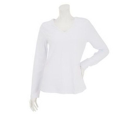 Women with Control Long Sleeve V-Neck T-Shirt - A231465