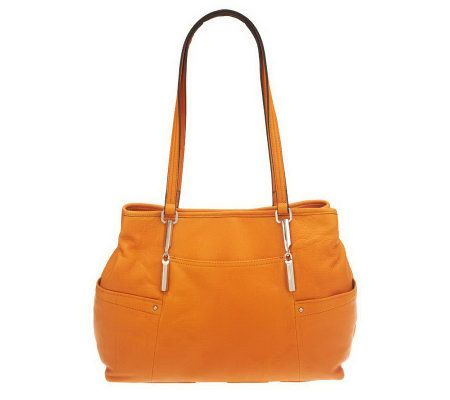 As Is B. Makowsky Glove Leather Triple Compart- ment Shopper - A237365