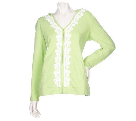 Sport Savvy Zip Front Hooded Jacket with Lace Trim - A96865