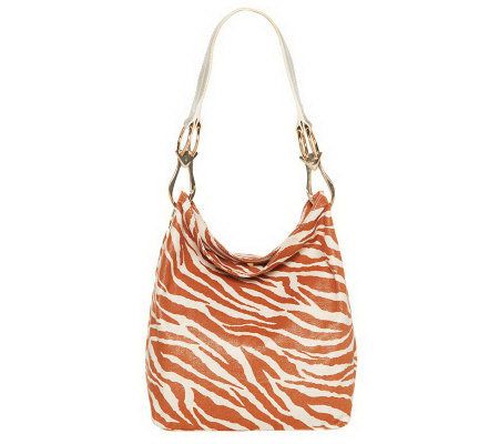 JPK Paris75 Animal Print Canvas Bucket Bag with Leather Handle - A224666