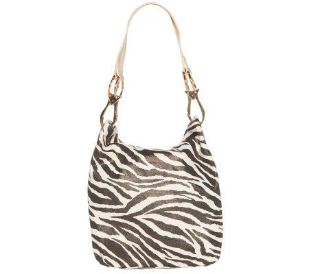 JPK Paris75 Animal Print Canvas Bucket Bag with Leather Handle