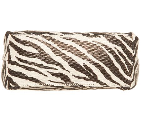 JPK Paris75 Animal Print Canvas Bucket Bag with Leather Handle