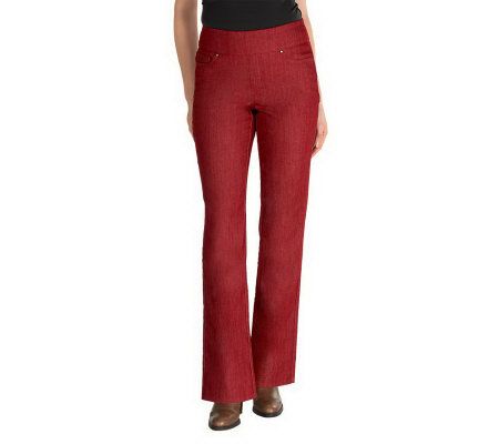 Denim & Co. How Smooth Modern Waist Regular Pull-on Jeans - A229866