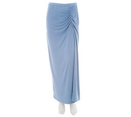 Bob Mackies Fully Lined Maxi Skirt with Front Ruching Detail - A230766