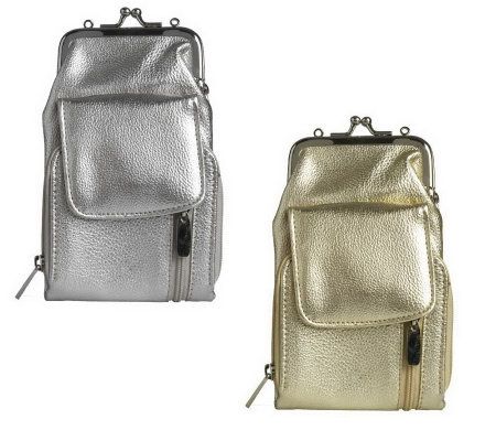 As Is Set/2 On-The-Go Wallets with Detachable Strap - A234366