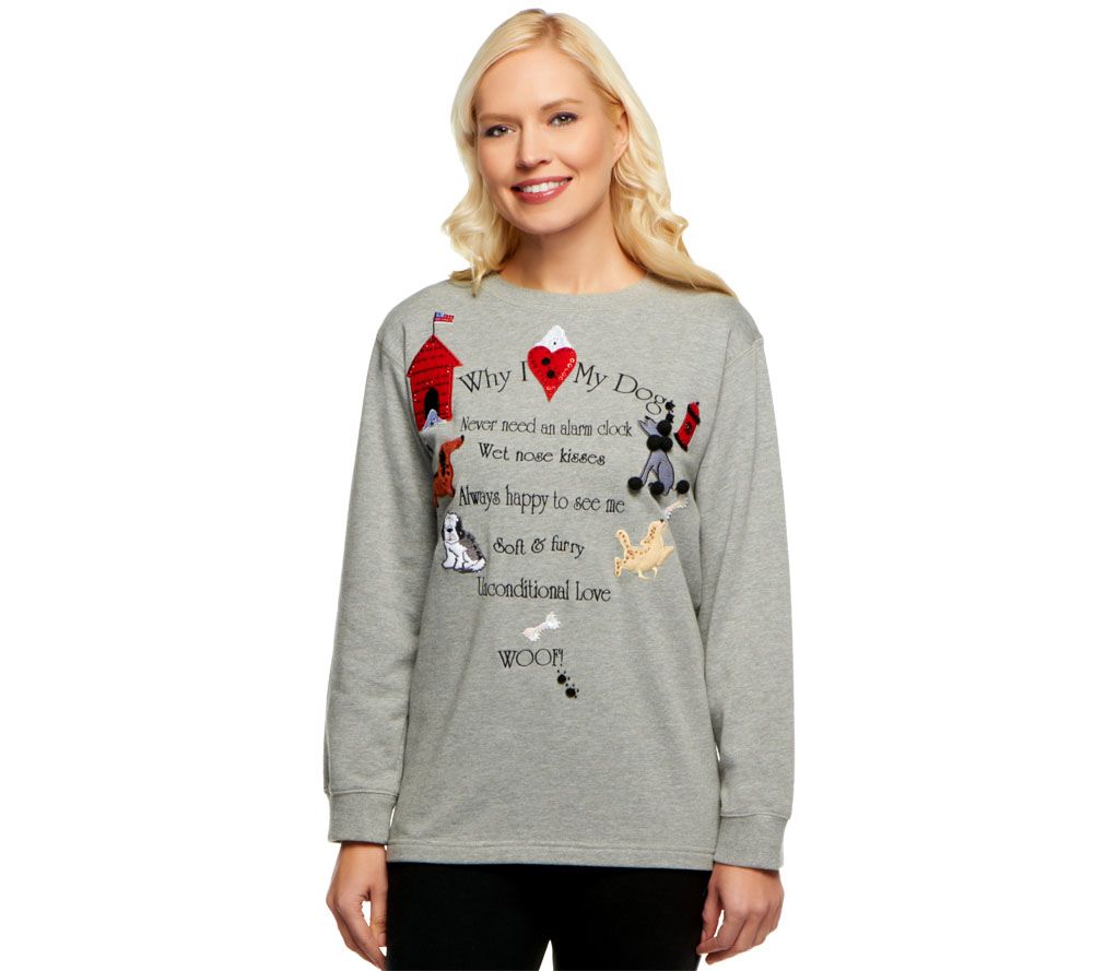 Quacker Factory French Terry Why I Love Sweatshirt - A15767