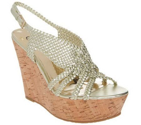 Carlos Santana Horizon Woven Wedges w/ Adjustable Strap - A223267