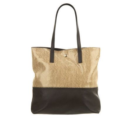 JPK Paris75 Snake Embossed Leather Ema Tote with Contrast Trim - A224267