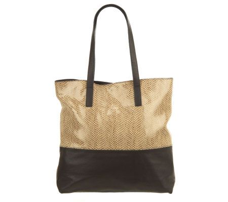 JPK Paris75 Snake Embossed Leather Ema Tote with Contrast Trim