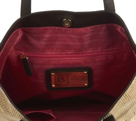 JPK Paris75 Snake Embossed Leather Ema Tote with Contrast Trim