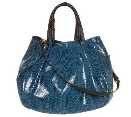 JPK Paris75 Annette Snake Embossed Leather Hobo w/ Removable Strap - A224667