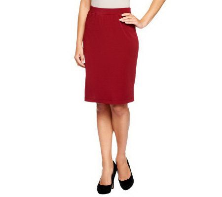 Susan Graver Milano Knit Knee Length Skirt - A226867