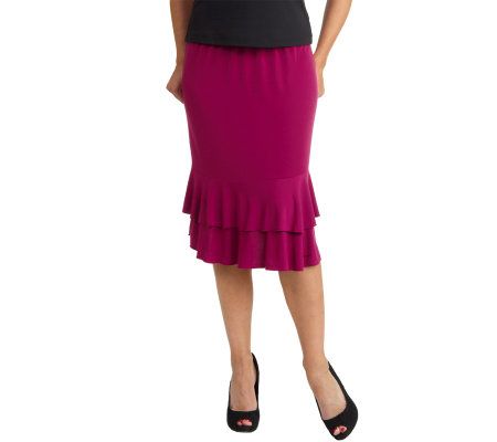 George Simonton Milky Knit Tiered Flounce Skirt - A198668