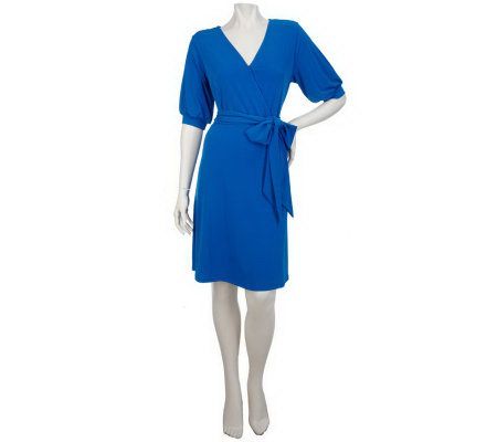 Gypsy Mara Hoffman Elbow Sleeve Wrap Dress with Tie - A198868