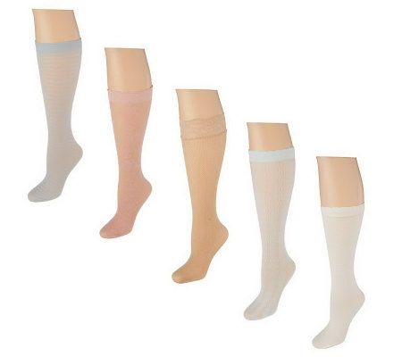 Passione Bellisimo Set of 5 Luxury Knee High Socks - A199668