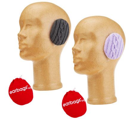 Two Pairs of Sweater Knit Earbags Bandless Earmuffs - A203968