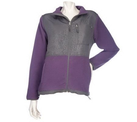 Sport Savvy Outerwear Fleece Jacket with Floral Embossing - A210568