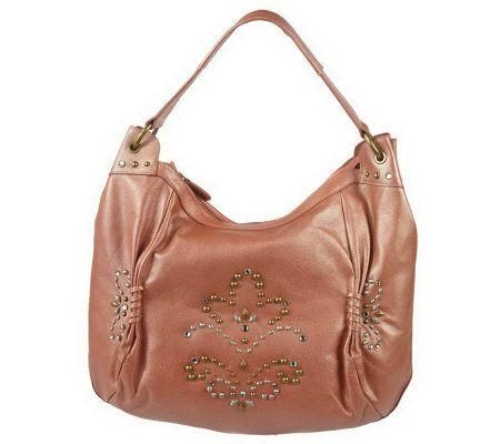 Fiore by Isabella Fiore Leather Angelina Hobo with Studs - A212368