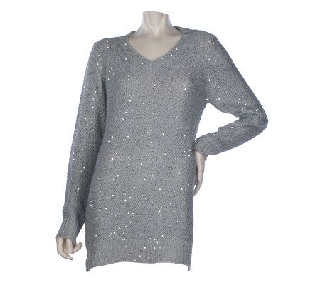 Kris Jenner Kollection Sequin Long Sleeve Sweater - A219368