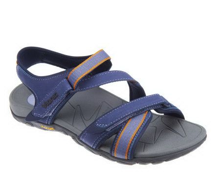 Vionic by Orthaheel Muir Leather Back Strap Adj. Sandals - A221668