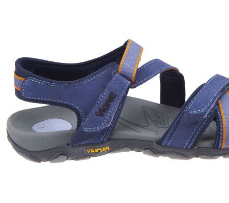 Vionic by Orthaheel Muir Leather Back Strap Adj. Sandals