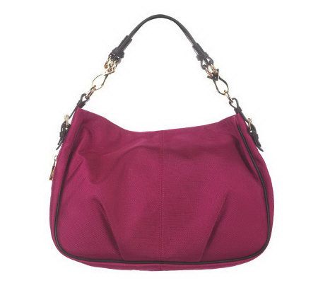 JPK Paris75 SignatureFabric Expandable Lindsay Hobo w/ Leather Trim - A224268