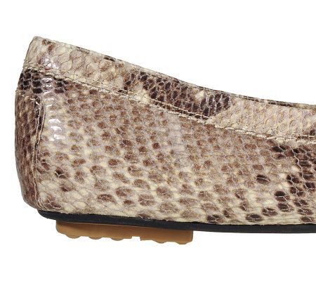 Isaac Mizrahi Live! Python Embossed Leather Moccasins