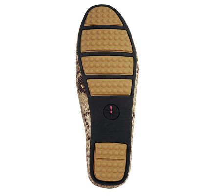 Isaac Mizrahi Live! Python Embossed Leather Moccasins