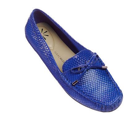 Isaac Mizrahi Live! Python Embossed Leather Moccasins - A229568