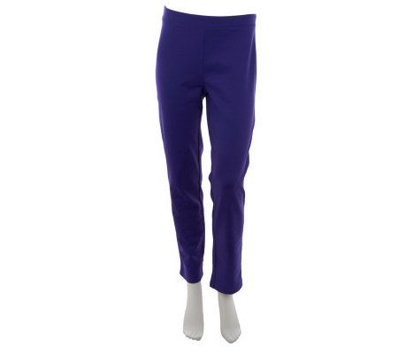 Bob Mackies Regular Ponte Knit Pull-On Slim Leg Pants - A230968