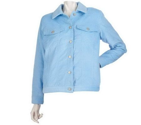 As Is Denim & Co. Corduroy Jacket with Sherpa Lining - A236268