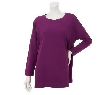 As Is Denim & Co. Long Sleeve Oversized Top - A236368