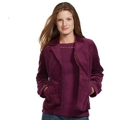 Liz Claiborne New York Single Breasted Corduroy Jacket - A209269