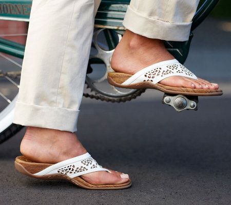 Orthaheel Allegre Orthotic Thong Sandals with Cut-Out Detail