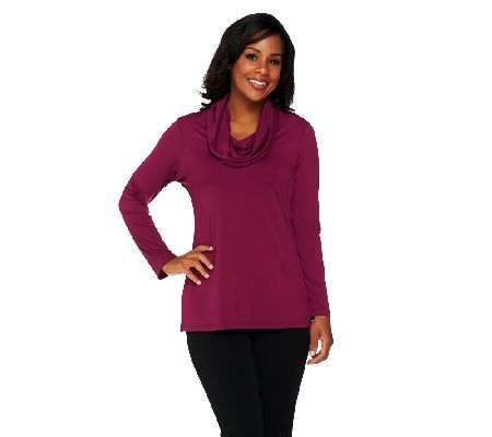 Dennis Basso Long Sleeve Cowl Neck Tunic - A219369