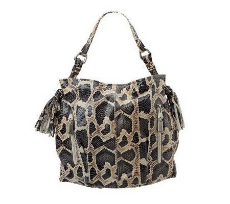 B. Makowsky Leather Hobo with Zipper Pockets and Tassel Detail - A221269