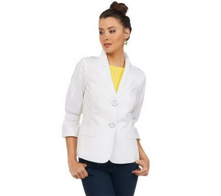 Joan Rivers Perfect Fit Gathered Sleeve Jacket - A225069