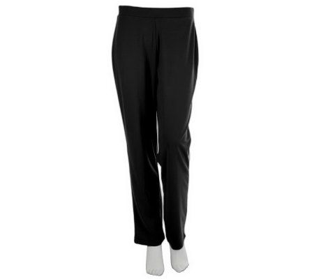 Susan Graver Milano Knit Straight Leg Pants - Petite - A226869