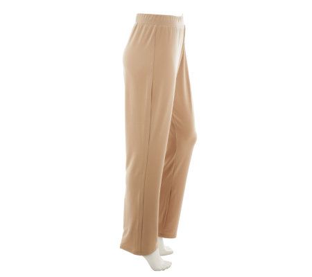 Susan Graver Liquid Knit Straight Leg Pull-on Pants