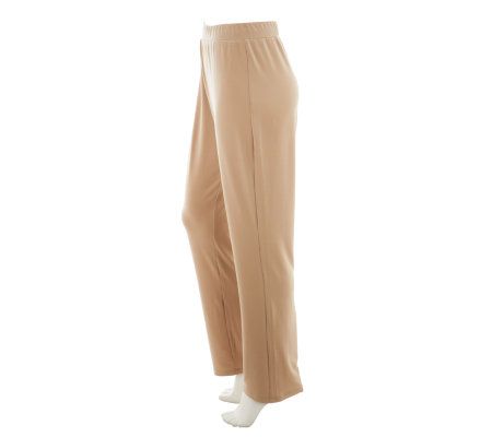 Susan Graver Liquid Knit Straight Leg Pull-on Pants