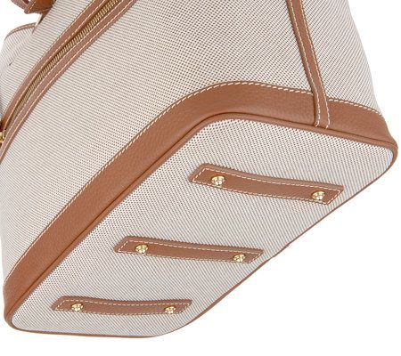 Dooney & Bourke Leather Trimmed Woven Tote with 3 Accessories