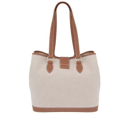 Dooney & Bourke Leather Trimmed Woven Tote with 3 Accessories